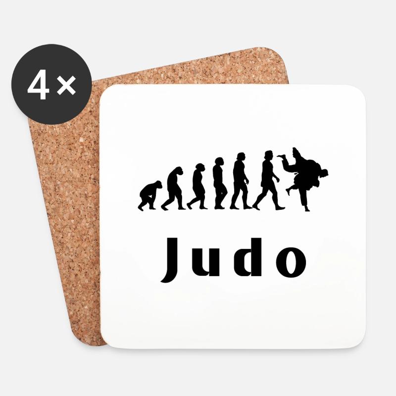 Evolution of Judo - Untersetzer (4er-Set) - Weiß