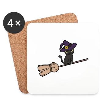 Cat Witch's Bbe - Coasters (set of 4) - white - Front