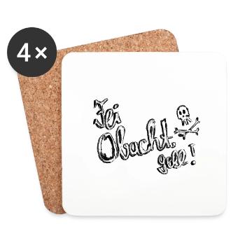 Fei Obacht, gell - Untersetzer (4er-Set) - Weiß - Vorne