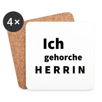 Ich gehorche Herrin - Untersetzer (4er-Set) - Weiß - Vorne