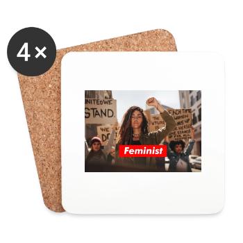 Feminist - Raise your fist - Coasters (set of 4) - white - Front