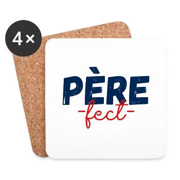 Père fect cadeau pour papa - Dessous de verre (lot de 4) - blanc - Devant