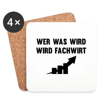 Wer was wird wird Fachwirt - Untersetzer (4er-Set) - Weiß - Vorne