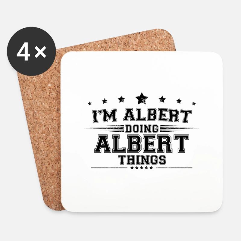 Ich bin Albert, der Albert-Dinge macht - Untersetzer (4er-Set) - Weiß