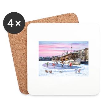 The Passenger Harbour of Savonlinna, Finland - Coasters (set of 4) - white - Front