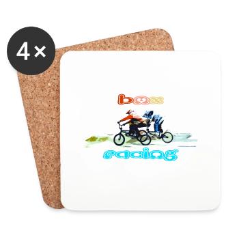 bmx race racing mountain bike motocross - Coasters (set of 4) - white - Front