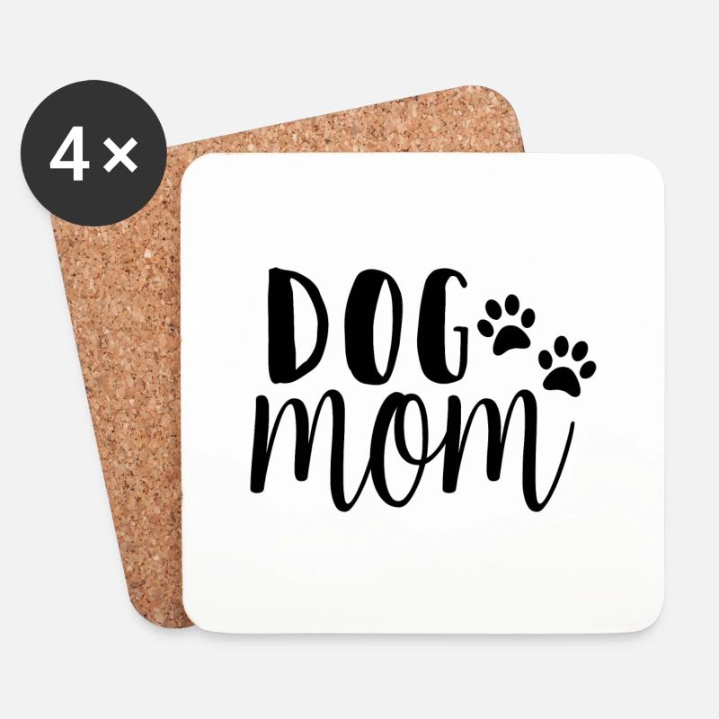 dog mom - Untersetzer (4er-Set) - Weiß