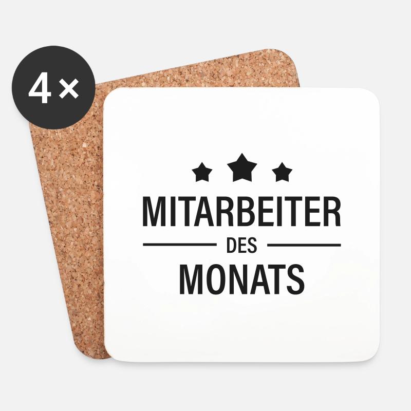 Mitarbeiter des Monats - Untersetzer (4er-Set) - Weiß
