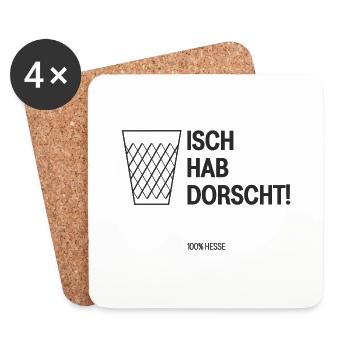 Isch hab dorscht! - Untersetzer (4er-Set) - Weiß - Vorne