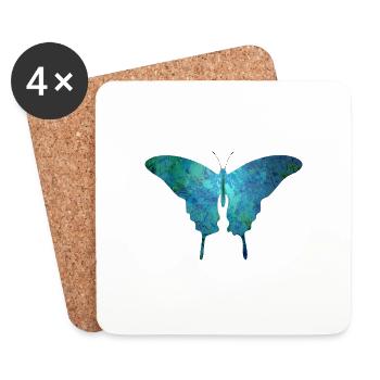 butterfly - Coasters (set of 4) - white - Front