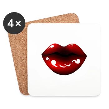Red Lips - Coasters (set of 4) - white - Front