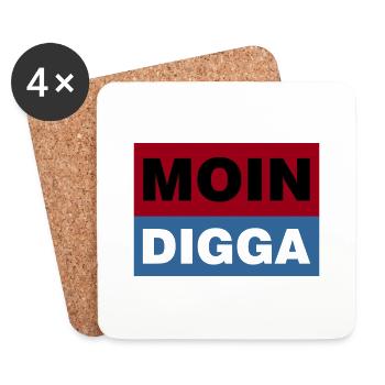 MOIN DIGGA - Untersetzer (4er-Set) - Weiß - Vorne