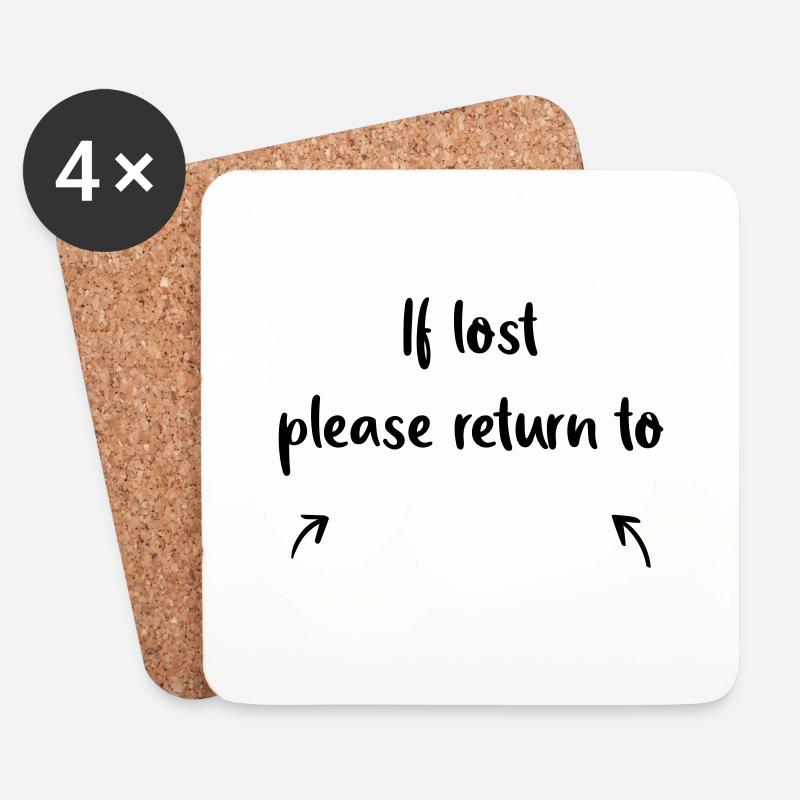 if lost please return to - Untersetzer (4er-Set) - Weiß