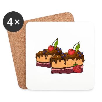 Cake - Coasters (set of 4) - white - Front