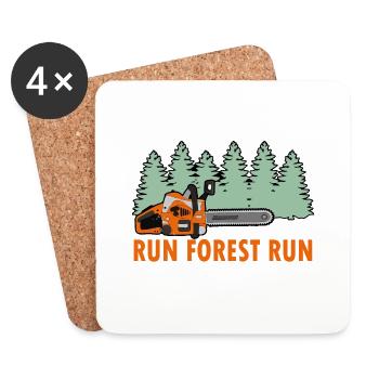 Tronçonneuse Run Forest Run Funny Lumberjack stihl s - Dessous de verre (lot de 4) - blanc - Devant