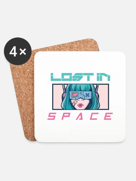 Lost in Space - Untersetzer (4er-Set) - Weiß