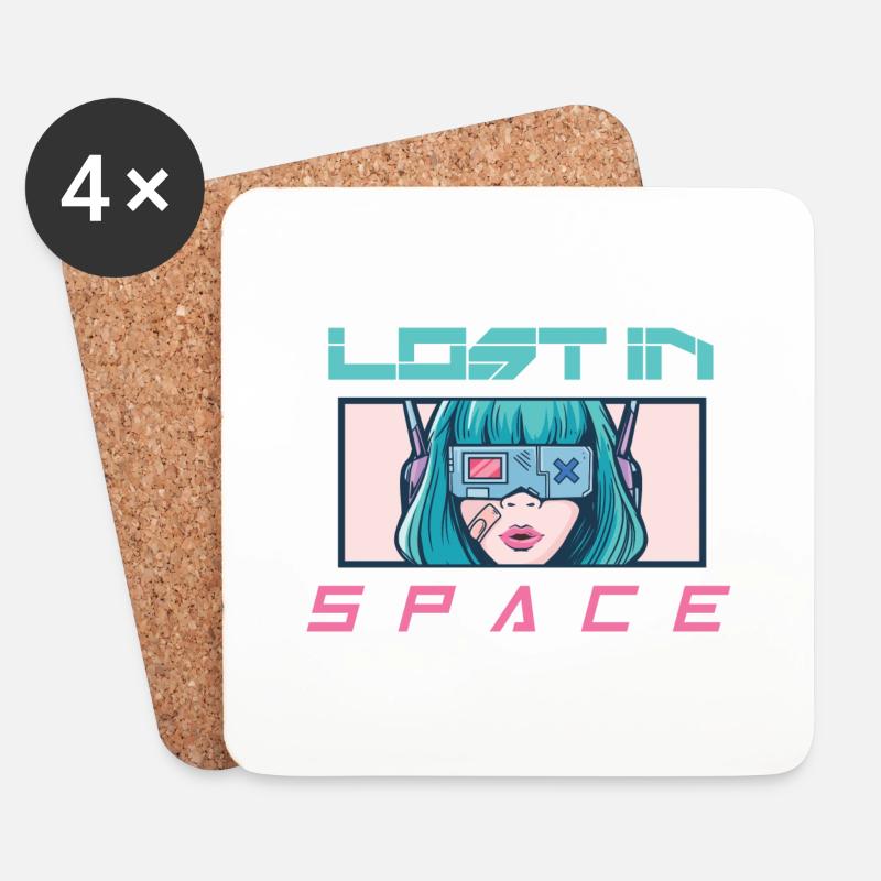 Lost in Space - Untersetzer (4er-Set) - Weiß
