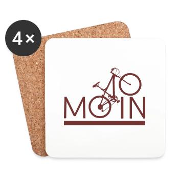 MOIN Fahrrad Mountainbike Radeln Sport - Untersetzer (4er-Set) - Weiß - Vorne