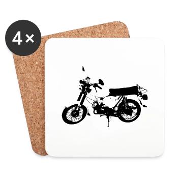 Simson s51 schwarz - Untersetzer (4er-Set) - Weiß - Vorne