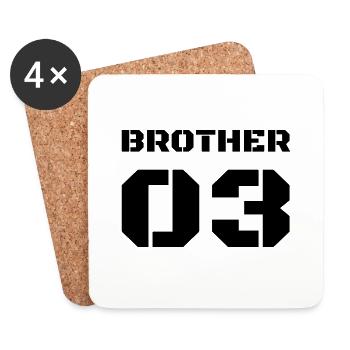 Frère 3 - Frère 03 - Dessous de verre (lot de 4) - blanc - Devant