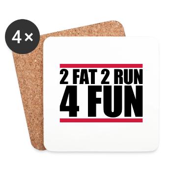 Balken 2 Fat - Untersetzer (4er-Set) - Weiß - Vorne