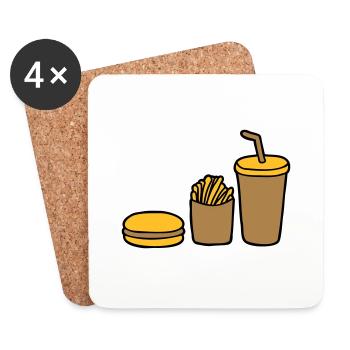 Burger Pommes Cola - Untersetzer (4er-Set) - Weiß - Vorne