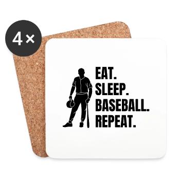 Baseball Geschenk Baseballspiel Baseballliebhaber - Untersetzer (4er-Set) - Weiß - Vorne