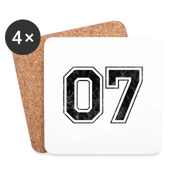 Numéro 07 - Dessous de verre (lot de 4) - blanc - Devant