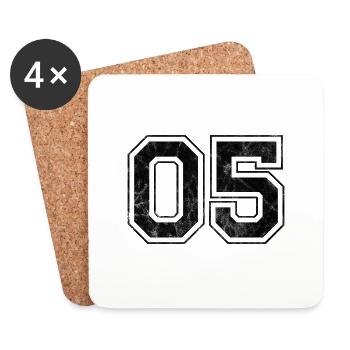 Numéro 05 - Dessous de verre (lot de 4) - blanc - Devant