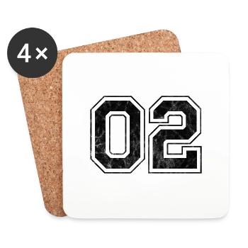 Numéro 02 - Dessous de verre (lot de 4) - blanc - Devant