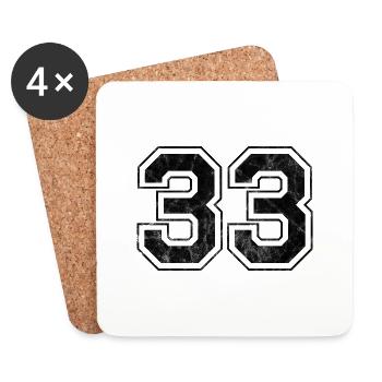 Number 33 - Coasters (set of 4) - white - Front