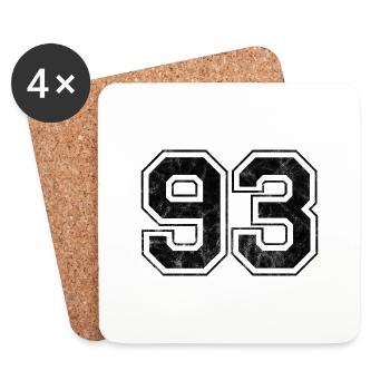 Numéro 93 - Dessous de verre (lot de 4) - blanc - Devant