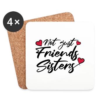 Sœurs Hearts Friends - Dessous de verre (lot de 4) - blanc - Devant