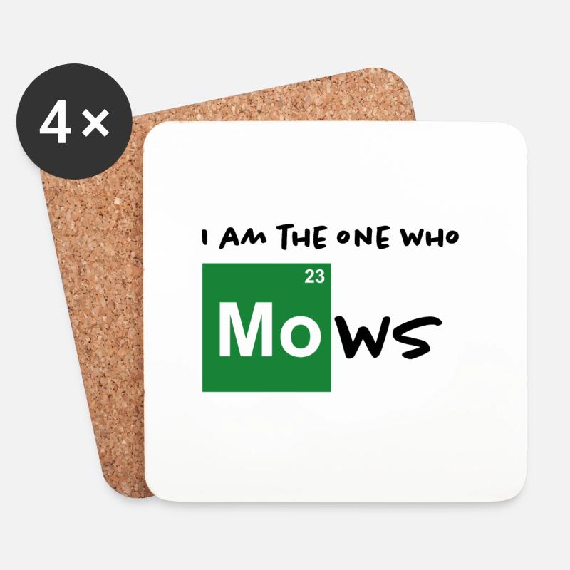 i am the one who mows / Rasenmäher grün - Untersetzer (4er-Set) - Weiß