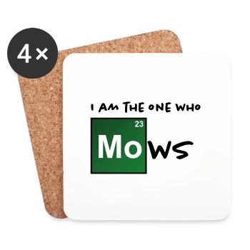 i am the one who mows / Rasenmäher mit Kontur - Untersetzer (4er-Set) - Weiß - Vorne