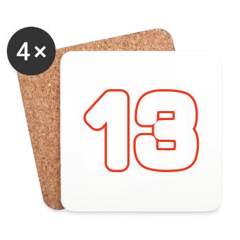 13 Number symbol - Coasters (set of 4) - white - Front