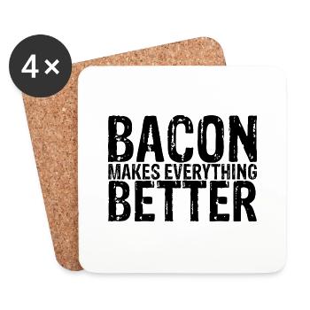 Bacon Makes Everything Better 8 - Untersetzer (4er-Set) - Weiß - Vorne