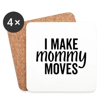 Je fais des mouvements de maman - Dessous de verre (lot de 4) - blanc - Devant