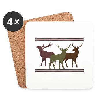 Deer - Coasters (set of 4) - white - Front