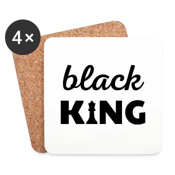CHESS ÉCHECS BLACK KING - Dessous de verre (lot de 4) - blanc - Devant