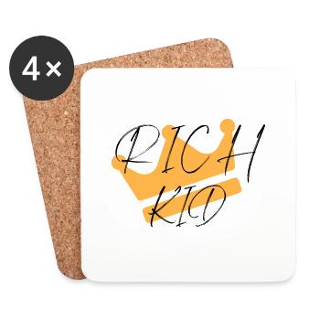 Rich Kid - Untersetzer (4er-Set) - Weiß - Vorne