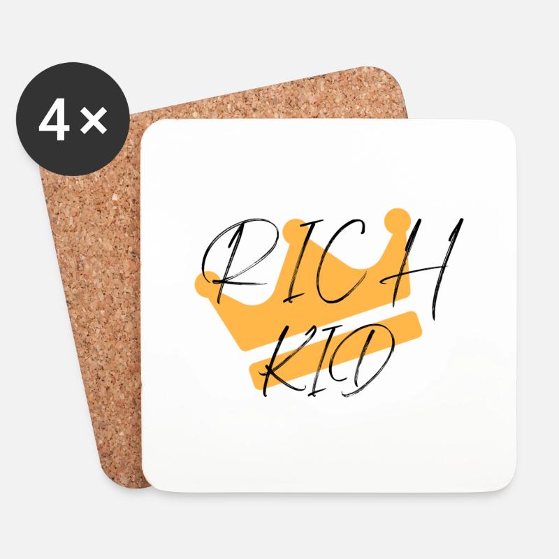Rich Kid - Untersetzer (4er-Set) - Weiß