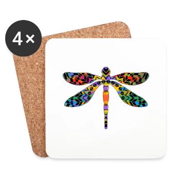 Libellule - Dessous de verre (lot de 4) - blanc - Devant
