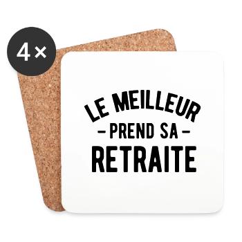 Humour retraite homme - Dessous de verre (lot de 4) - blanc - Devant