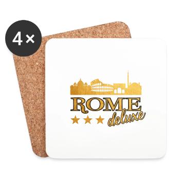 Rome Rome Italy City Skyline Home Love - Coasters (set of 4) - white - Front