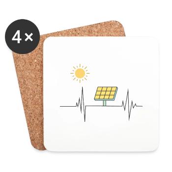Heartbeat Solarenergie Photovoltaik Solar - Untersetzer (4er-Set) - Weiß - Vorne