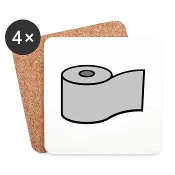 Conception du logo du rouleau de papier toilette - Dessous de verre (lot de 4) - blanc - Devant