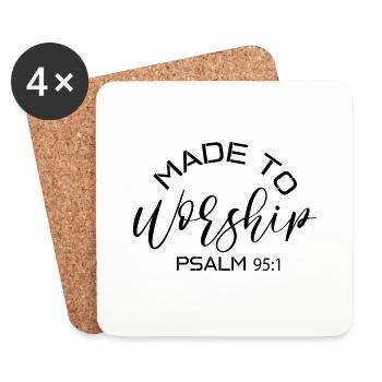 Made To Worship Psalm 95:1. - Coasters (set of 4) - white - Front