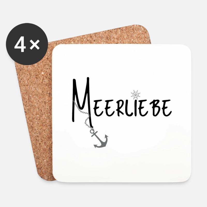 Meerliebe - Untersetzer (4er-Set) - Weiß