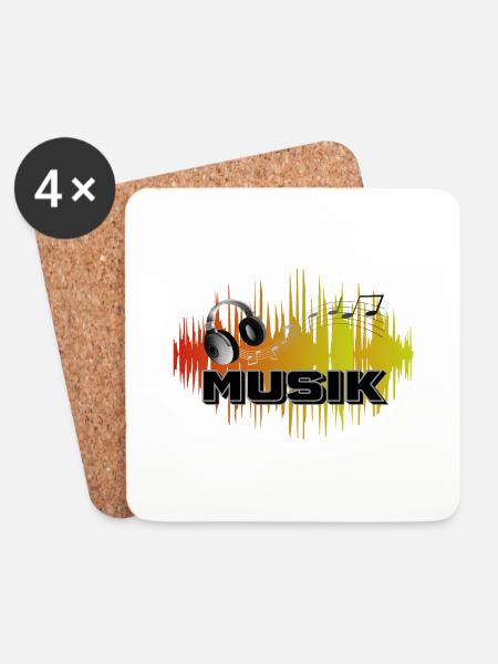 Musik Bunt - Untersetzer (4er-Set) - Weiß
